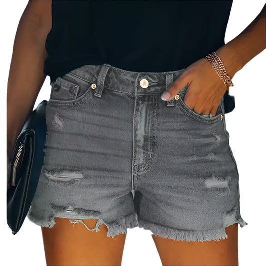 Gray Fayed Shorts