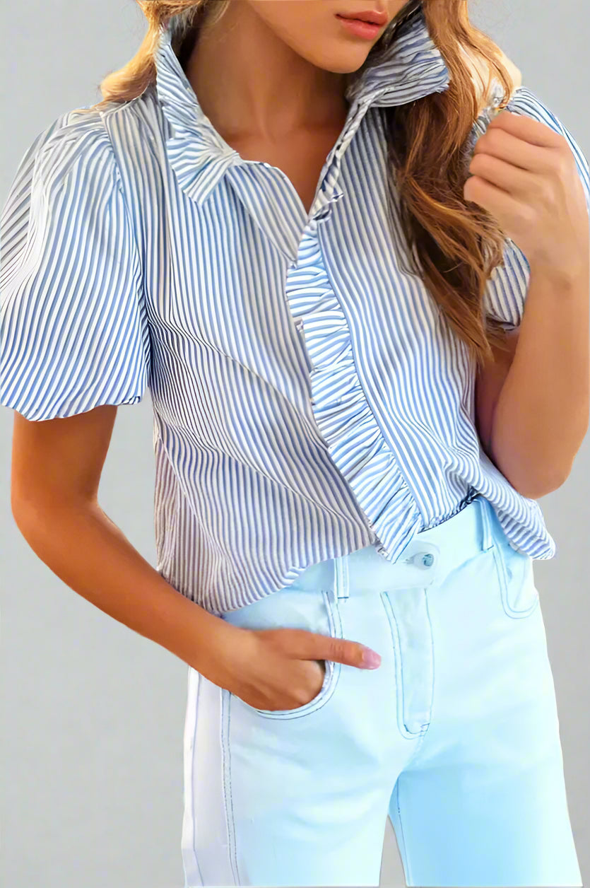 Striped Ruffle Top