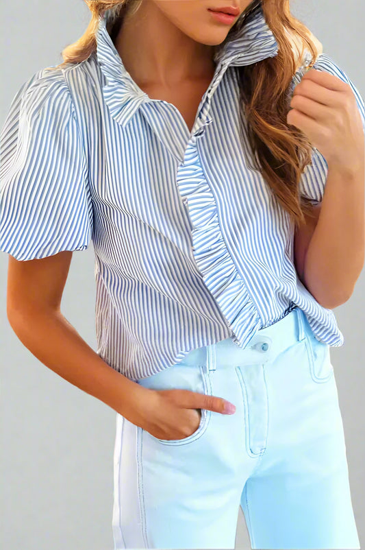 Striped Ruffle Top
