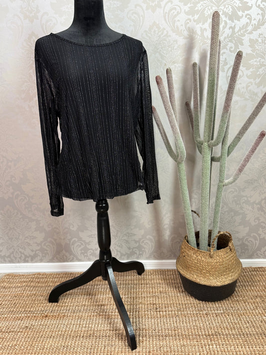 Striped Shimmer Mesh Top - PLUS