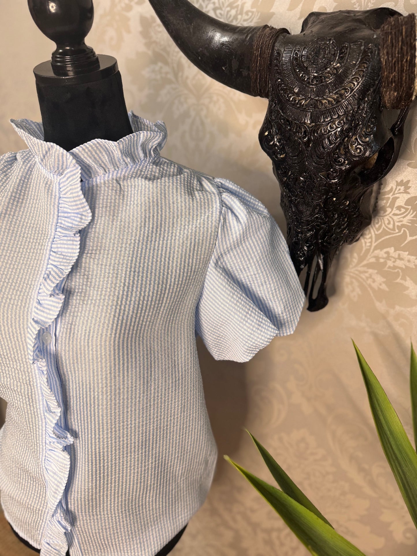 Striped Ruffle Top