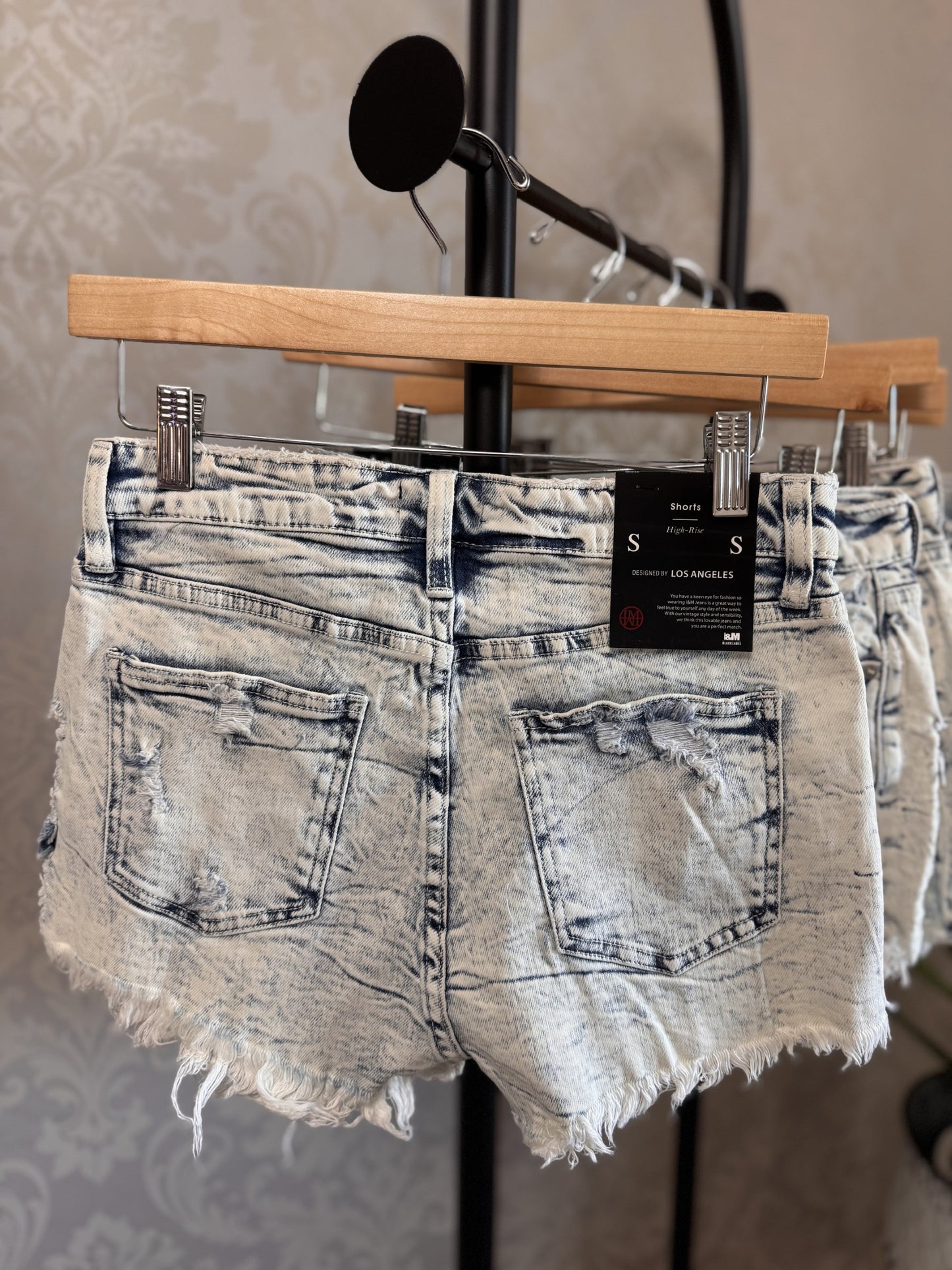 Acid Wash Denim Shorts