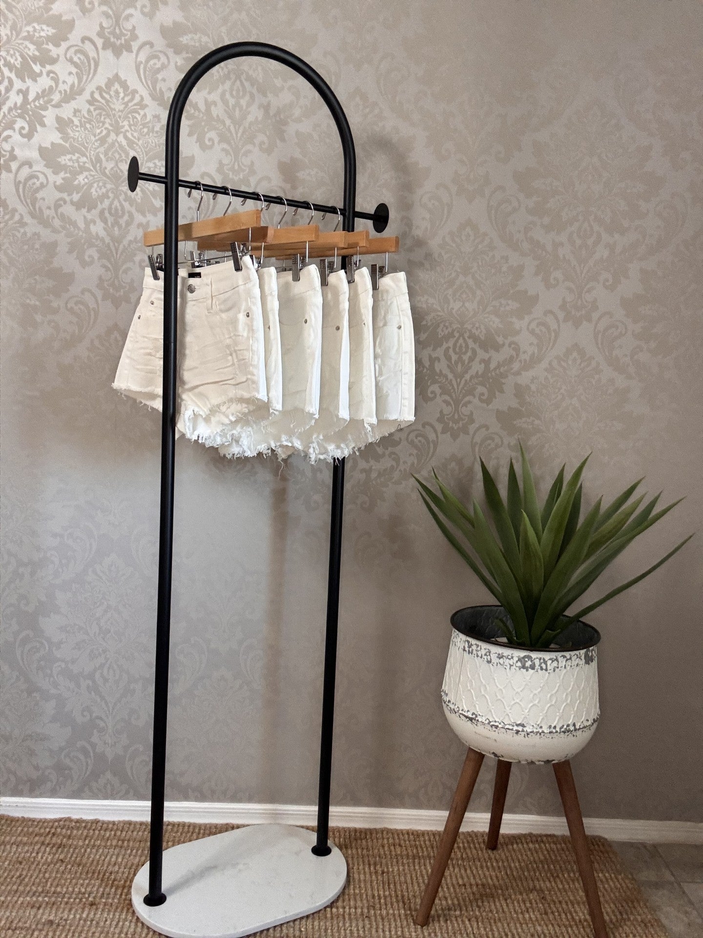 White Distressed Shorts