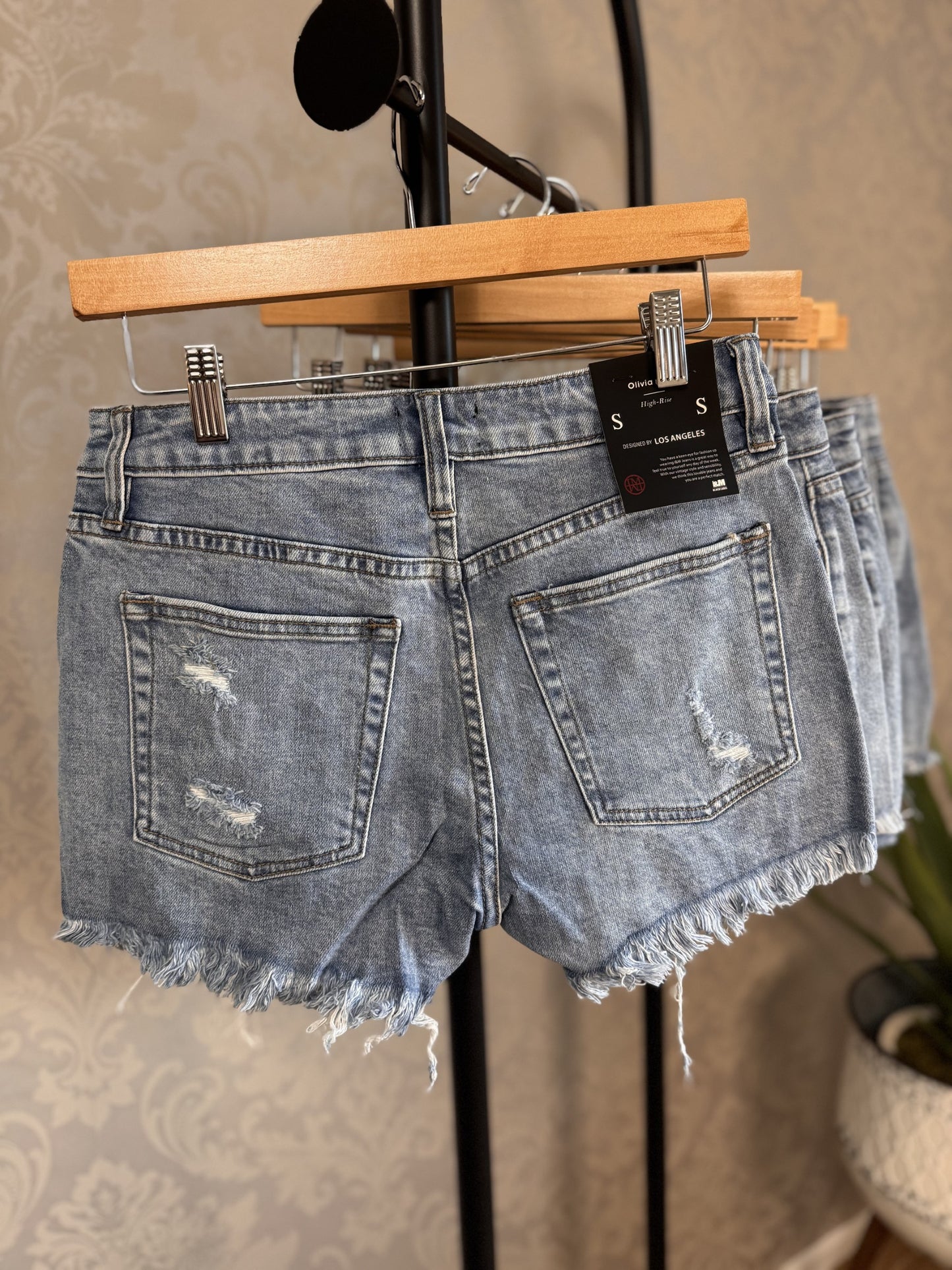 Button-Fly Denim Shorts