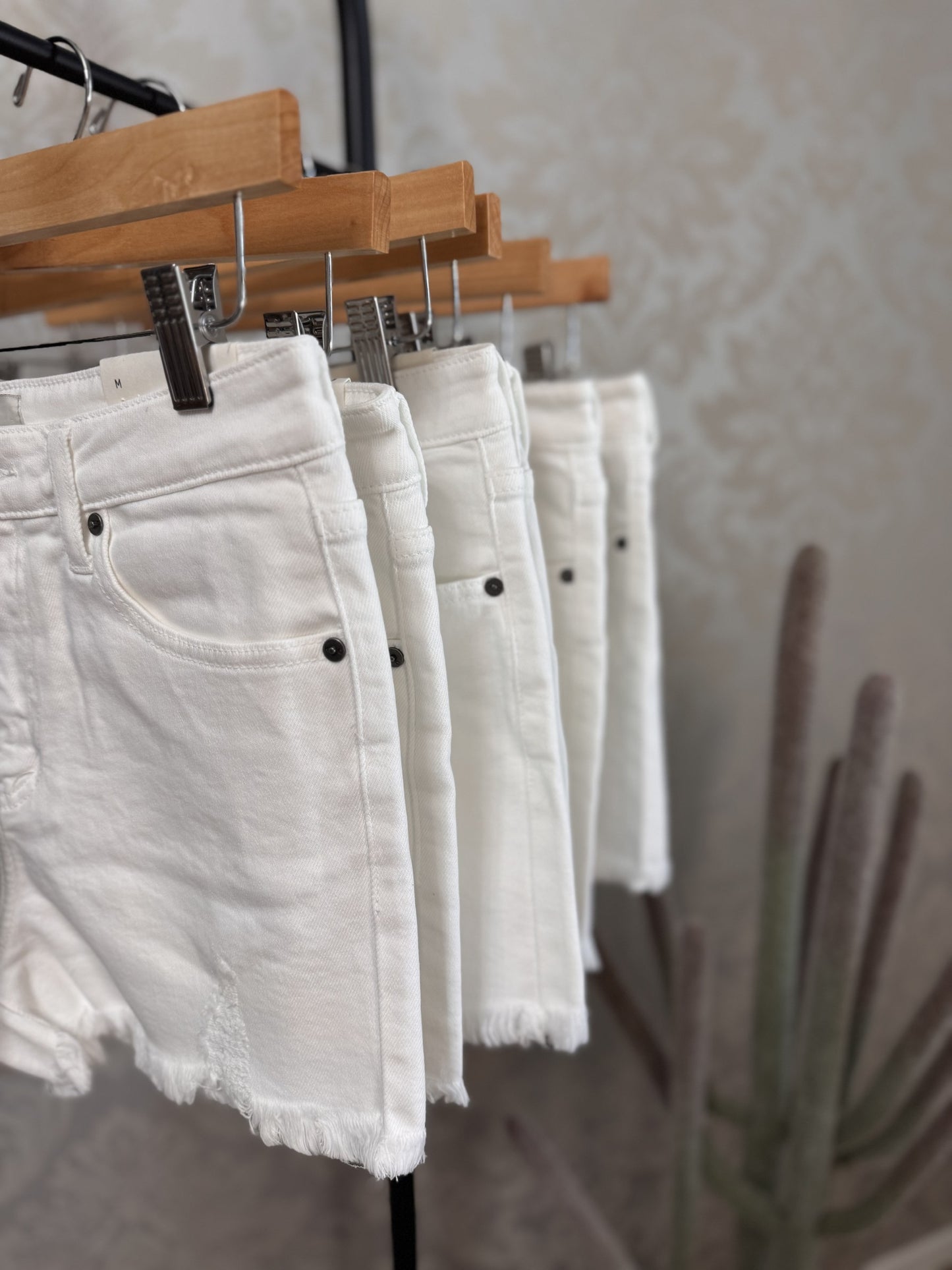 High Waisted White Shorts