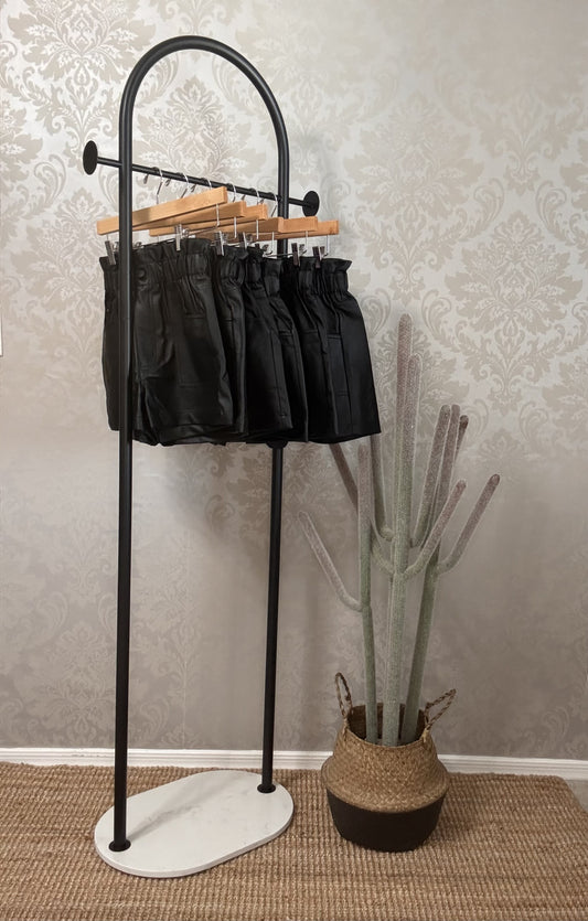 Faux Leather Paperbag Shorts