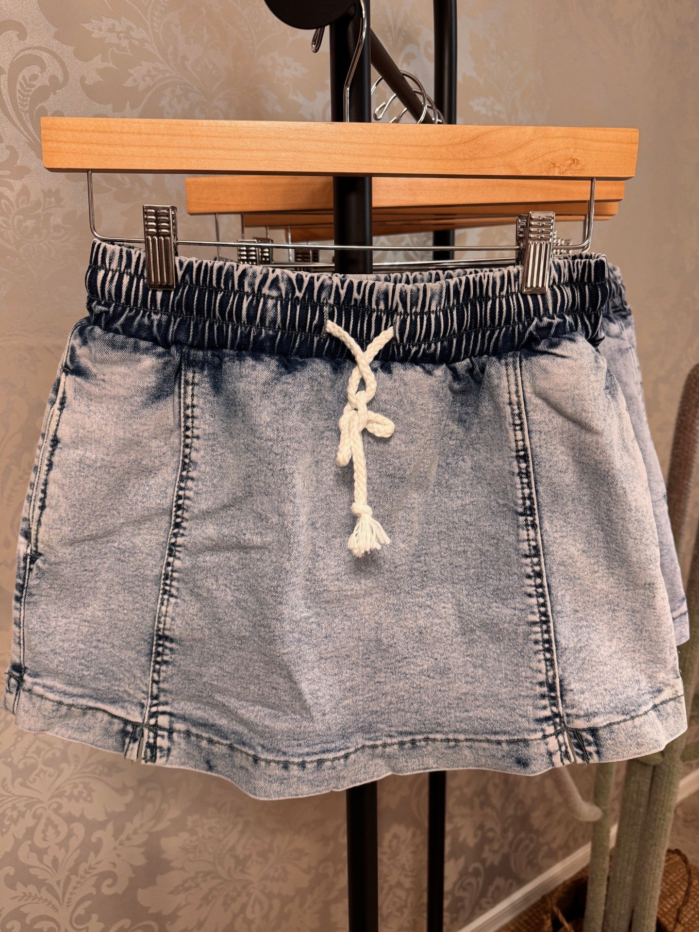 Acid Wash Skort
